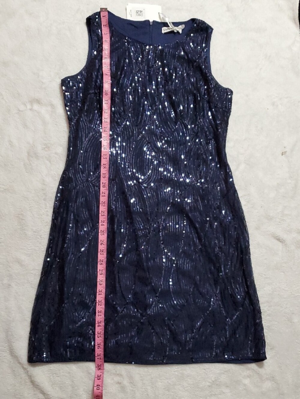 Grace Karin Navy Blue Sequin Sleeveless Midi Dress - Picture 7 of 9